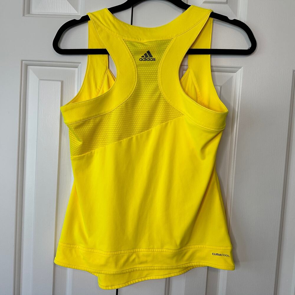 Adidas Yellow Yellow Racerback Tank | Womens Size M Climacool Workout Top - Picture 3 of 8
